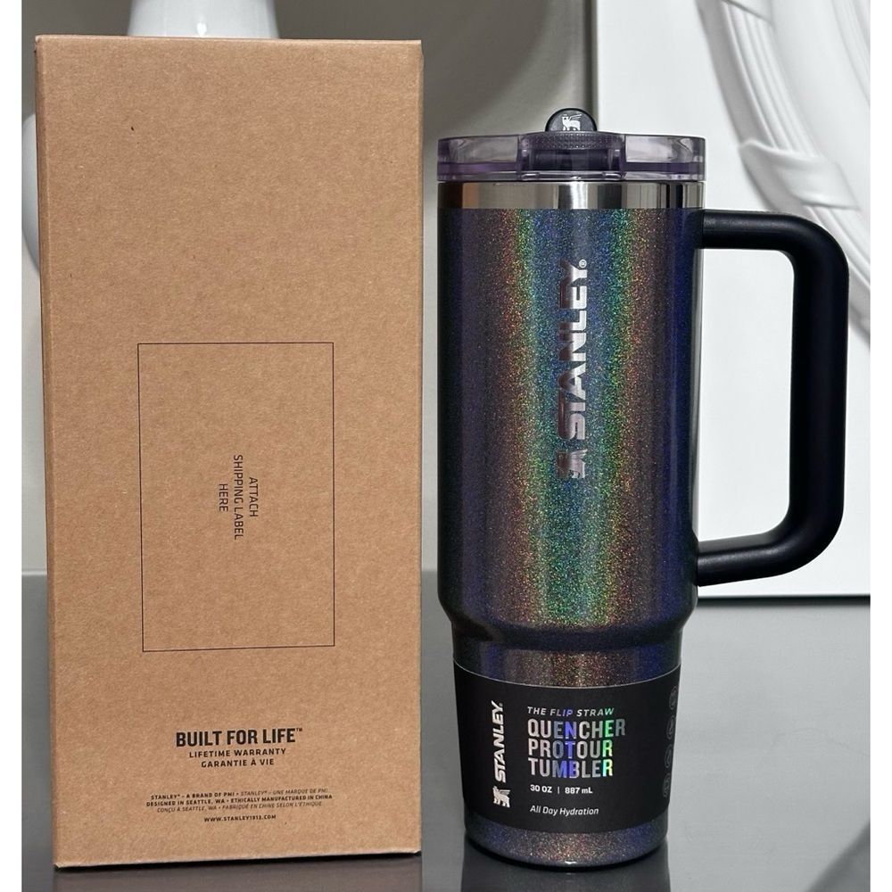 STANLEY QUENCHER PROTOUR FLIP STRAW 30OZ TUMBLER, MIDNIGHT‎ GLITZ